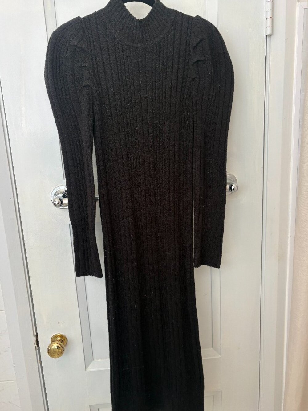 Current Air Black Ribbed Mock Neck Sweater Dress Size M